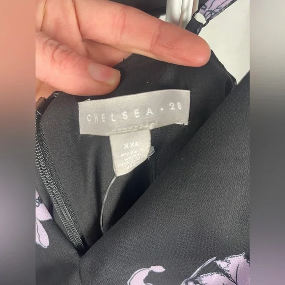 CHELSEA28 Black and Purple Faux Wrap Camisole Dress size XXS (00)NWT - Picture 8 of 14